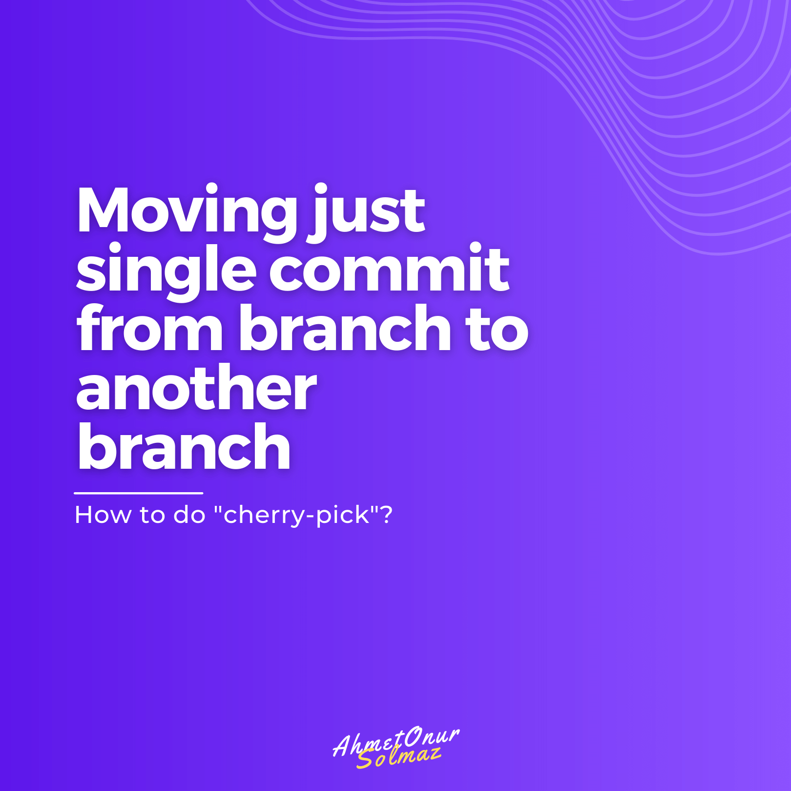 moving just single commit from branch to another branch.
